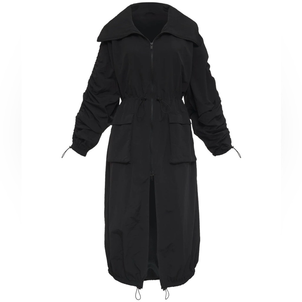 Brand New with Tags Thirty Years Black Zip Trench Jacket Size